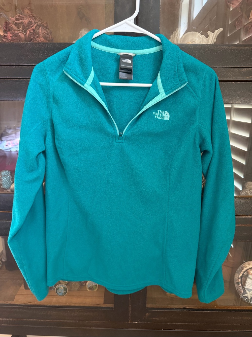 The North Face Women's Teal Quarter-Zip Fleece Pullover